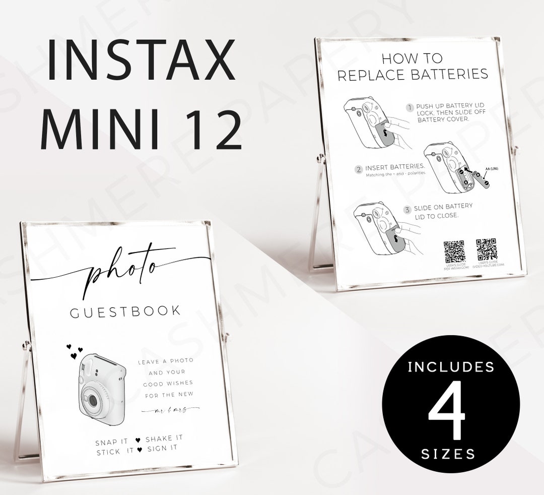 Instax Mini 12 Camera How to Replace Batteries Instructions and Photo