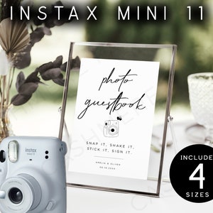 Wedding Photo Guest Book Sign Instax Mini 11, Editable Polaroid Camera Guestbook Sign, Templett DIY Instant Digital DOWNLOAD Printable SPM12