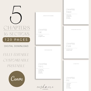 Pu&ograve; includere: Un download digitale per un wedding planner con 5 capitoli, 16 sezioni e 120 pagine. Il planner &egrave; completamente modificabile, personalizzabile e stampabile. Il testo "Canva" &egrave; visibile nell'immagine. Il testo "cashmere papery" &egrave; visibile nell'immagine.
