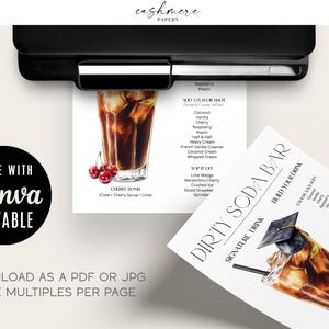 Party Drink Sign, Signature Drink Sign, Graduation Party Bar, Wedding Bar Sign, Italian Soda Bar, Bridal Shower Sign, Kids Birthday Drink, Dirty Soda Bar Sign, Soda Party Decor, Non-Alcoholic Drink, Soda Pop Bar, Printable Drink Menu, Drink Menu Signs