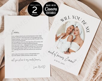Be My Maid Of Honor, Will You Be My Maid Of Honour, Maid of Honour Poem, Best Friend Maid Of Honour, Sister Maid Of Honour Card, CANVA