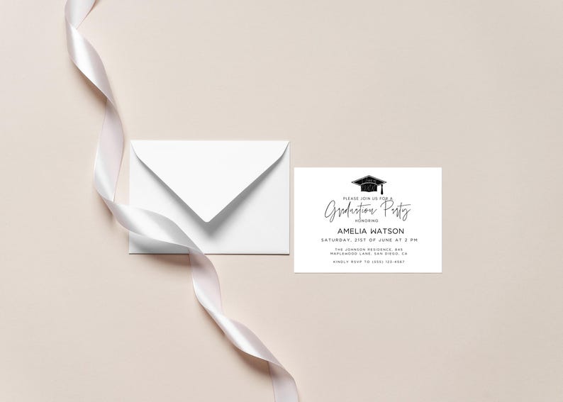 Graduation Party Mini Invitation, Grad Party Insert Card Printable ...