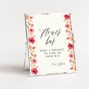 Graduation Flower Bar Sign Template 8x10, Graduation Party Sign, Baby in Bloom CANVA Sign, Editable Printable, Instant Download Decor