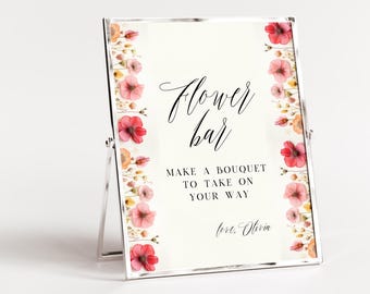 Graduation Flower Bar Sign Template 8x10, Graduation Party Sign, Baby in Bloom CANVA Sign, Editable Printable, Instant Download Decor