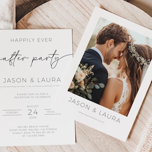 Happily Ever After Party Invitation, Wedding After Party Invite Digital, Editable Elopement After Party Invitation, Instant Download, CANVA