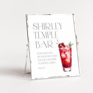 Soda Bar Sign, Graduation Drink Station, Make Your Own Soda, Shirley Temple Bar, Cherry Mocktail Sign, Wedding or Grad Party Decor, CANVA
