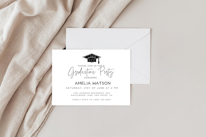 Graduation Party Mini Invitation, Grad Party Insert Card Printable ...