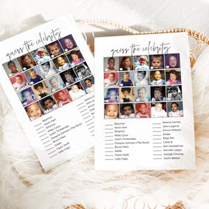 Celebrity Baby Names, Baby Celebrity Game, Guess The Celebrity, Baby Shower Activity, Instant Download, Guess Celebrity Baby, Who Is That Baby, Celebrity Name Game, Modern Baby Shower, Baby Shower Trivia, Gender Neutral, Digital Download, Fun Baby Shower Game