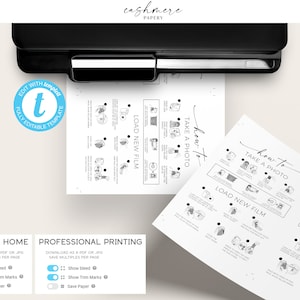 Camera Instructions Polaroid Guestbook Sign | Instax Mini 11 How to Take Photo and How to Load New Film Minimalist Sign | INSTANT Digital DOWNLOAD Templett DIY