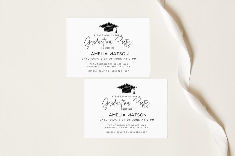 Graduation Party Mini Invitation, Grad Party Insert Card Printable ...