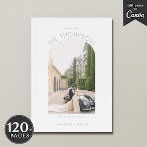 Wedding Album Custom Coffee Table Book, Wedding Album Template, 120+ Editable Couple Magazine Wedding Photo Book ebook DIY Canva Templates