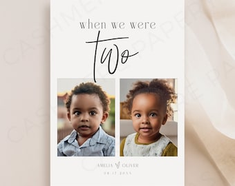 Wedding Table Numbers By Age, When We Were Table Number Photo Signage Templates, Editable Bride and Groom Baby Pictures Signs, Templett DIY