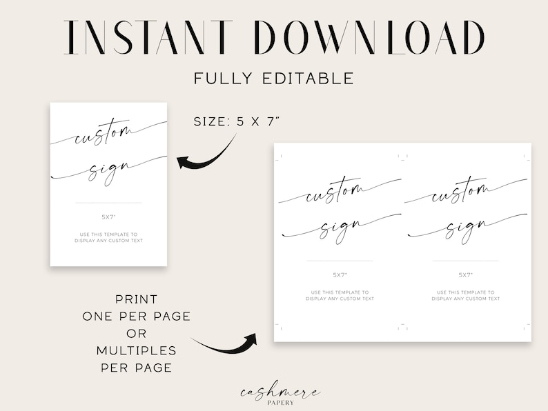 Modern Minimalist Wedding Signs Bundle, 80+ Reception Table Signs Set, Welcome, Drinks, Newspaper Editable Templates, DIY Printable Download