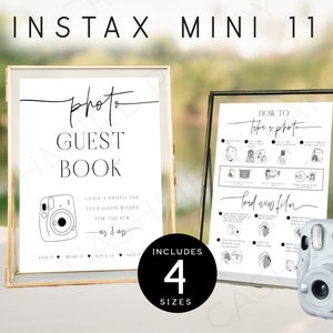Instax Mini 11 Polaroid Instruction Sign | How To Load New Film Camera Instructions Sign | How To Take A Photo,Editable Camera Instructions