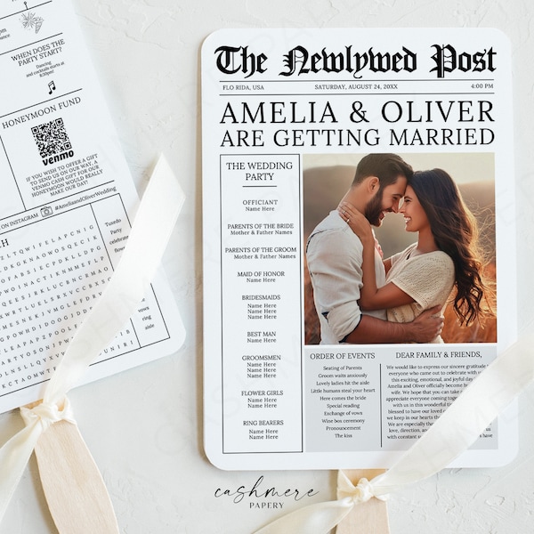 The Newlywed Post Wedding Program Canva Template Etsy The Newlywed Post Wedding Program Canva Template Etsy