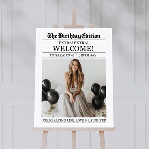 Birthday Newspaper, Newspaper Template, Canva Template, Newspaper Poster, Editable Newspaper, Editable Template, Birthday Invitation, Canva Newspaper, Birthday Printable, Newspaper Sign, Birthday Milestone, Birthday Decor, Newspaper Custom, Printed and Shipped Sign