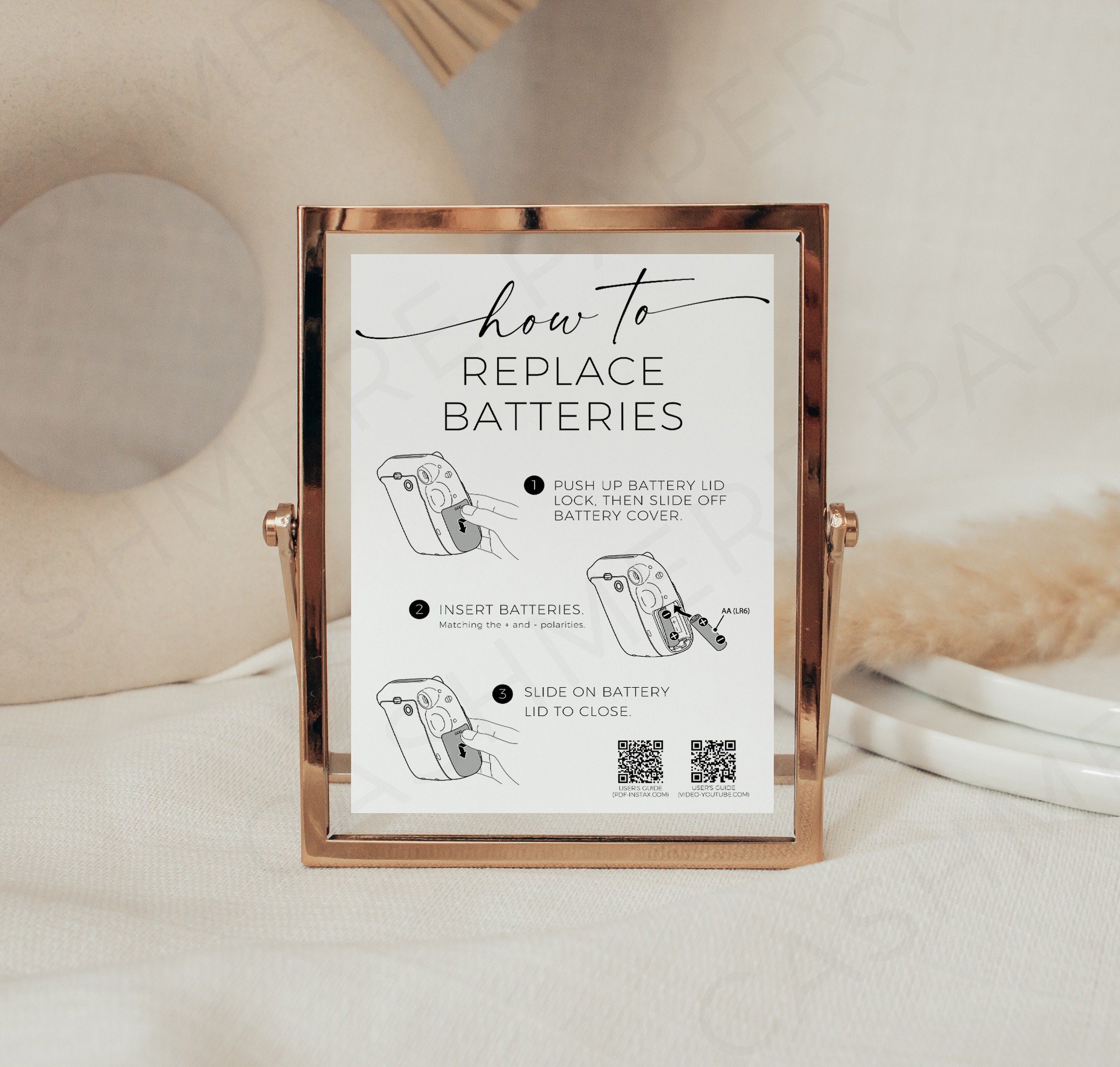 Editable Instax Mini 12 How to Replace Batteries Instructions Etsy