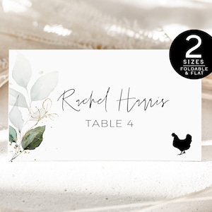 Wedding Place Card With Meal Choice | Wedding Place Cards With Meal | Meal Icons | Eucalyptus Wedding Place Card Template | Instant Download