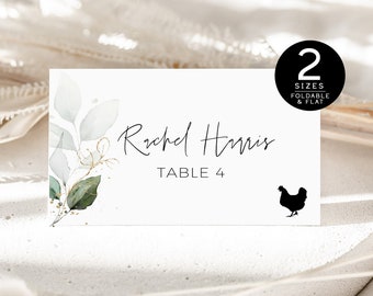 Wedding Place Card With Meal Choice | Wedding Place Cards With Meal | Meal Icons | Eucalyptus Wedding Place Card Template | Instant Download