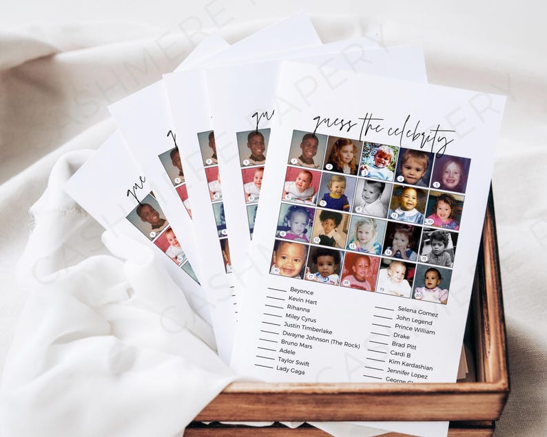 Celebrity Baby Names, Baby Celebrity Game, Guess The Celebrity, Baby Shower Activity, Instant Download, Guess Celebrity Baby, Who Is That Baby, Celebrity Name Game, Modern Baby Shower, Baby Shower Trivia, Gender Neutral, Digital Download, Fun Baby Shower Game