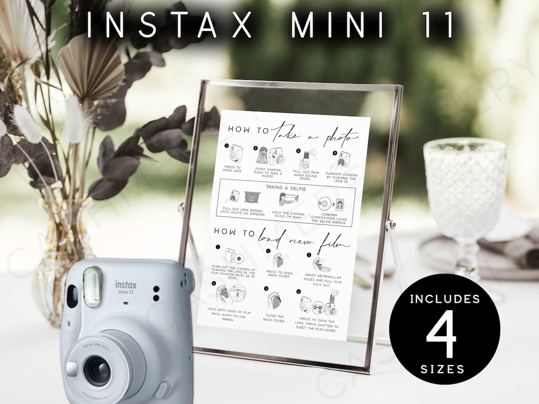 Editable Instax Mini 11 Instructions for Wedding, How to Take Photo and
