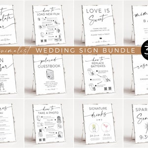 Modern Wedding Signs Template | Table Sign | Modern Wedding Signage Bundle | Boho Wedding Signs Printable Download | Editable Sign Templates