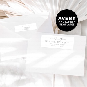 Avery Address Label, Editable Avery6100 5167 and 22838 Printable Templates, Ready Print Address Labels for Wedding Invite Envelope Templett
