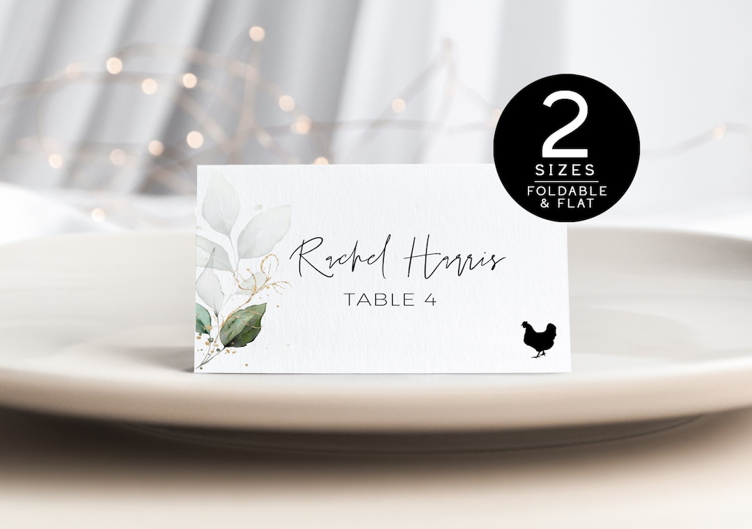 Place Cards Wedding With Meal Wedding Place Card Template With Food