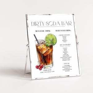 Dirty Soda Sign Graduation Editable, Dirty Soda Bar Sign For Wedding, Dirty Soda Graduation Sign Dirty Soda Menu Sign Instant Download CANVA