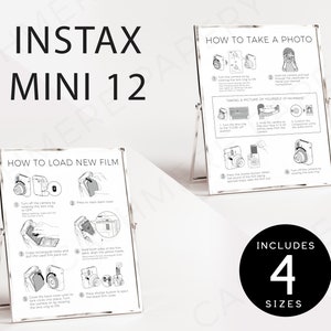 Wedding Instax Mini 12 Polaroid Guest Book Signs, Editable Camera Instructions and Photo Guestbook Sign Templates, Templett Download SPM08