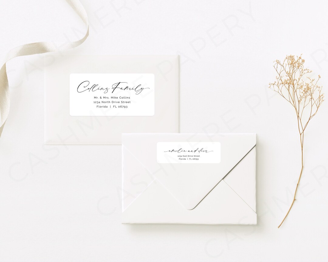 Minimalist Recipient Address Labels Wedding Envelope Addressing Label