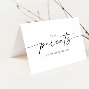 Wedding Card for Parents, Table Card for Mom and Dad on My Wedding Day, To My Parents Wedding Day Card, Editable Card On Wedding Day, SPM08