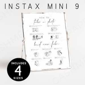 Instax Mini 9 Photo Guestbook Sign, Instax Mini 9 Sign, Instax Mini Instructions Sign, Instax Camera Sign, Instax Mini Guestbook Sign