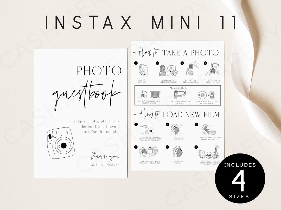 Instax Mini 11 Polaroid Instruction Editable Wedding Photo Etsy
