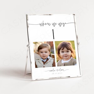 Wedding Table Numbers Age, Modern Wedding When We Were Table Number Childhood Photo Sign Editable Templates, Templett Digital Download Print
