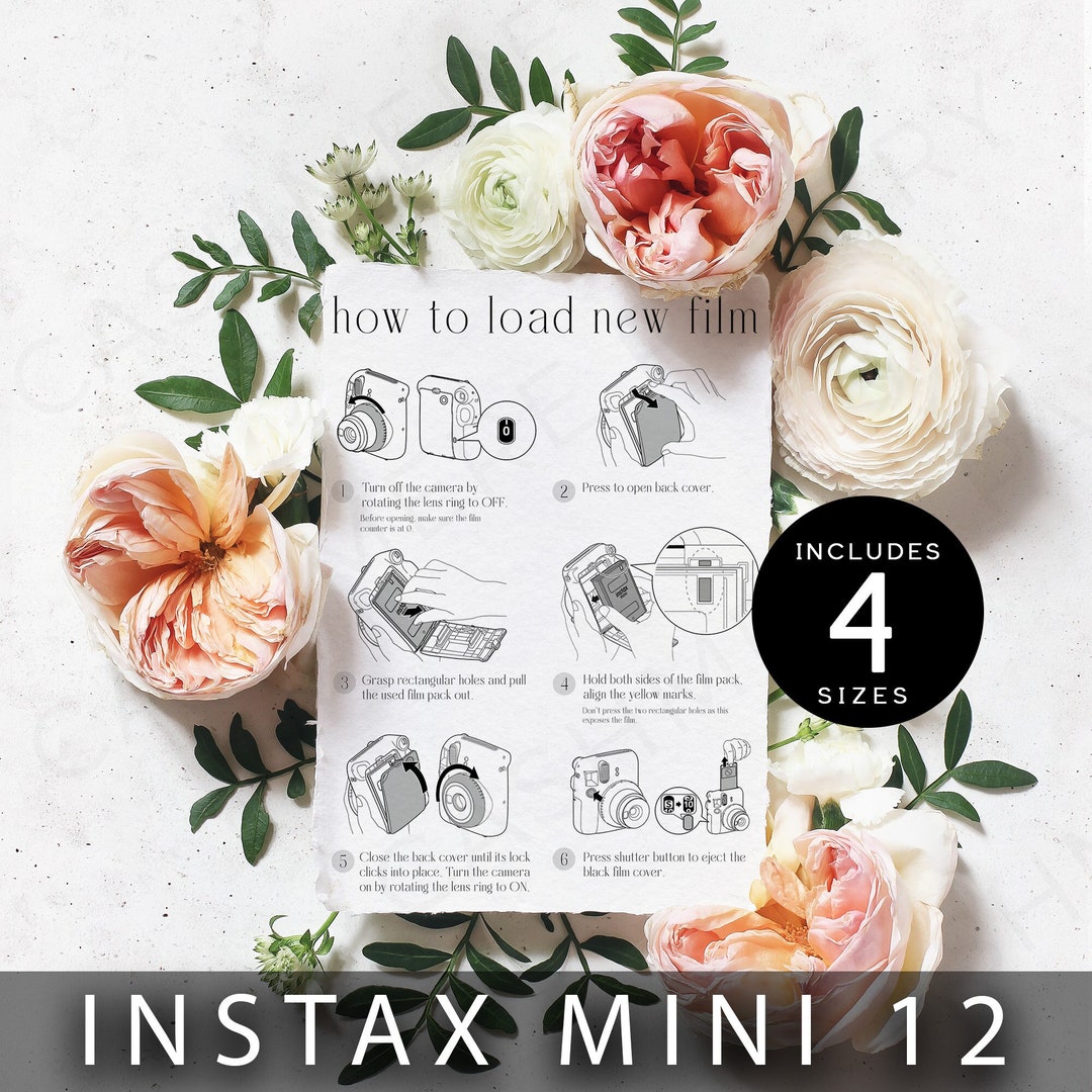 How to Load New Film Editable Sign, Polaroid Guest Book Instructions ...