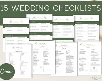 CANVA Wedding Planning Checklist, Weekend Itinerary Planner Printable Template, Editable Wedding Timeline Binder, Instant Digital Download