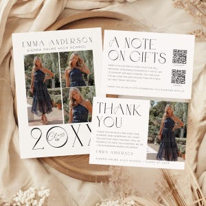Grad Party Invite Bundle, Custom Thank You Card, High School Graduation Template, Printable Graduation Gift Card Inserts, Downloadable CANVA