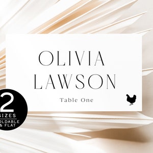 Wedding Place Card Meal Choice Printable | Printed Name Placecards with Editable Food Icon and Table Number, TEMPLETT DIY Digital Download
