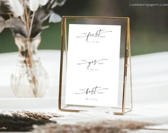 First Day Best Day Yes Day Sign, Best Day Wedding Sign Customizable Our Love Story Timeline Printable Special Dates Wedding Decor Sign SPM08