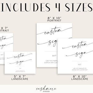 Modern Minimalist Wedding Signs Bundle, 80 Reception Table Signs Set, Welcome, Drinks, Newspaper Editable Templates, DIY Printable Download image 5