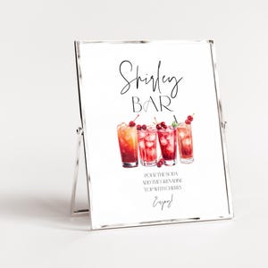 Minimalist Shirley Temple Sign, Custom Soda Station Sign, Graduation Party Drink Sign, DIY Beverage Table Decor, Fun Grad Party Idea, CANVA
