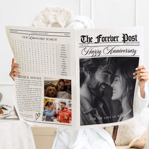 Wedding Anniversary Newspaper Template, Happy Anniversary Newspaper, Editable Couple Anniversary Newspaper Gift, Digital Instant Download