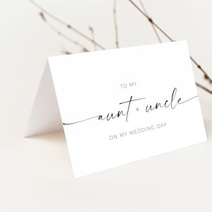 Wedding Note Card for Aunt and Uncle, Personalized To My Aunt and Uncle Table Card, Wedding Name Card Template, Digital Download, Templett