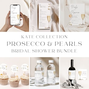 Pearls and Prosecco Bridal Shower Games,Printable Editable Activities,Gold Pearls and Prosecco Game Bundle,Fun Party Games, Instant Download