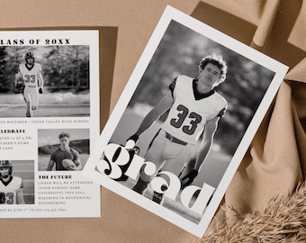 Boy Senior Graduation Invitation Class Of 2026, Editable High School Graduation Party Invitation Template, Instant Download, CANVA