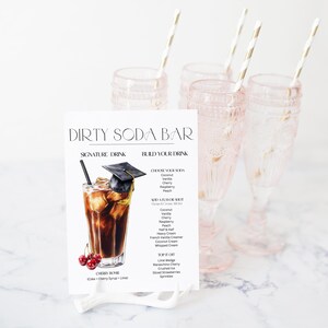 Party Drink Sign, Signature Drink Sign, Graduation Party Bar, Wedding Bar Sign, Italian Soda Bar, Bridal Shower Sign, Kids Birthday Drink, Dirty Soda Bar Sign, Soda Party Decor, Non-Alcoholic Drink, Soda Pop Bar, Printable Drink Menu, Drink Menu Signs