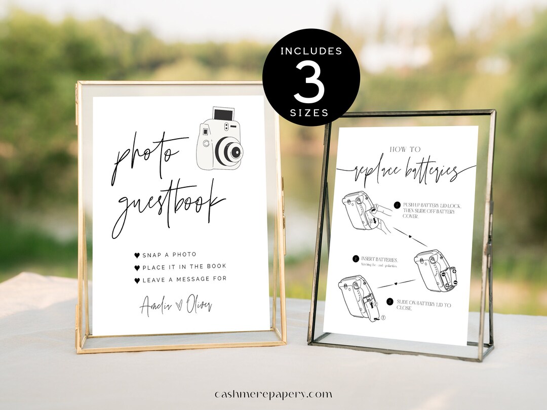 Polaroid Guest Book Sign With Instruction, How to Replace Batteries