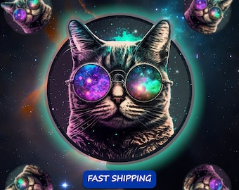 Cooles Galaxy Cat | Aufkleber für deinen Laptop | Kühlschrank | Wasserflaschen und mehr