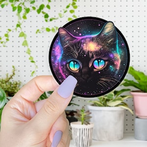 Leuke Galaxy Cat | Sticker voor uw laptop | Koelkast | Waterflessen en meer